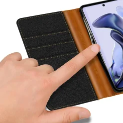 Xiaomi 12 / 12X - Jeanslook Klapphülle mit Kartenfach