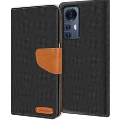 Xiaomi 12 / 12X - Jeanslook Klapphülle mit Kartenfach
