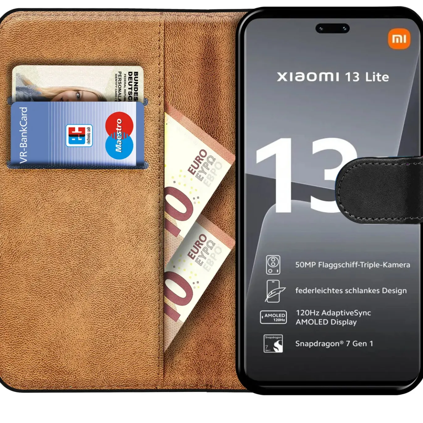 Xiaomi 13 Lite - Klapphülle mit Kartenfächern
