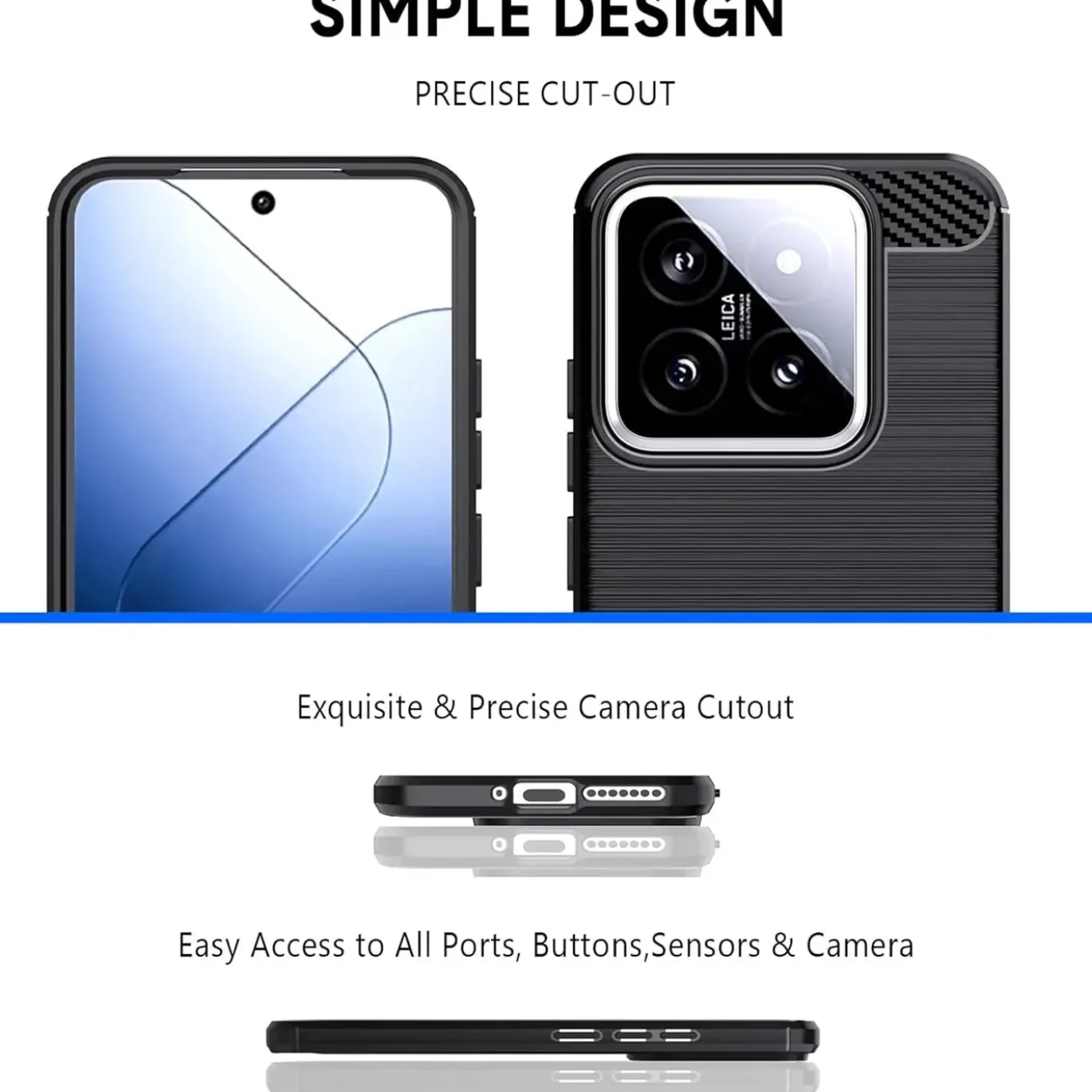 Xiaomi 14 Pro - Carbon Case Hülle, stoßfest