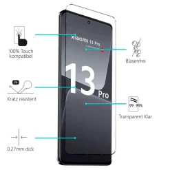 Xiaomi 13 Pro - 9H Displayschutzfolie 2x Display & Kamera