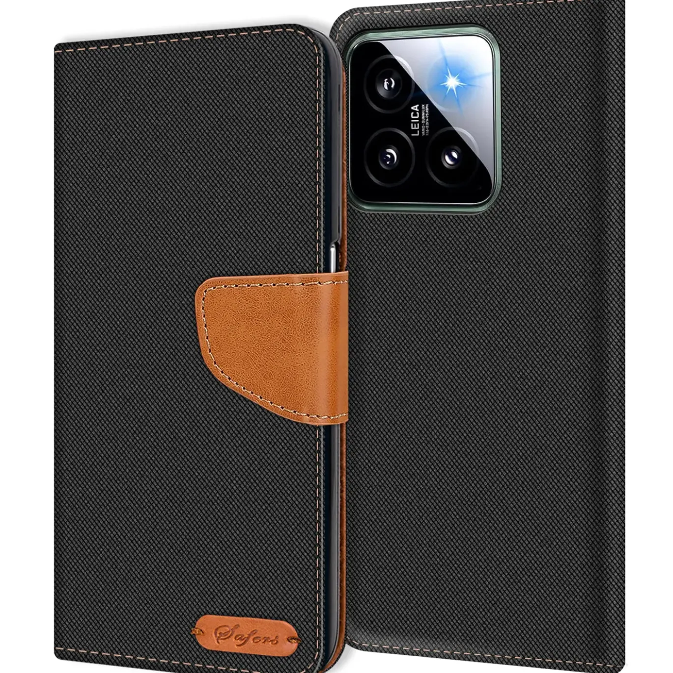 Xiaomi 14 Pro - Jeanslook Klapphülle mit Kartenfach