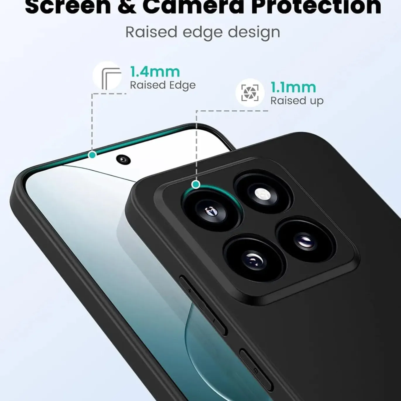 Xiaomi 14 Pro - Slim Silikon Backcover Schwarz