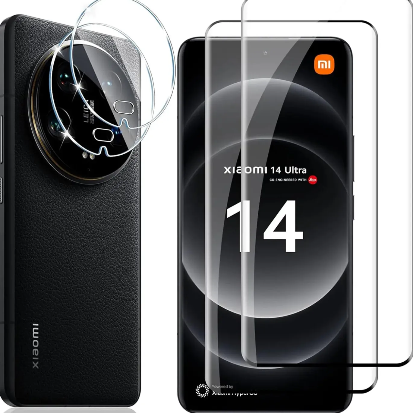 Xiaomi 14 Ultra - 9H Displayschutzfolie 2x Display & Kamera