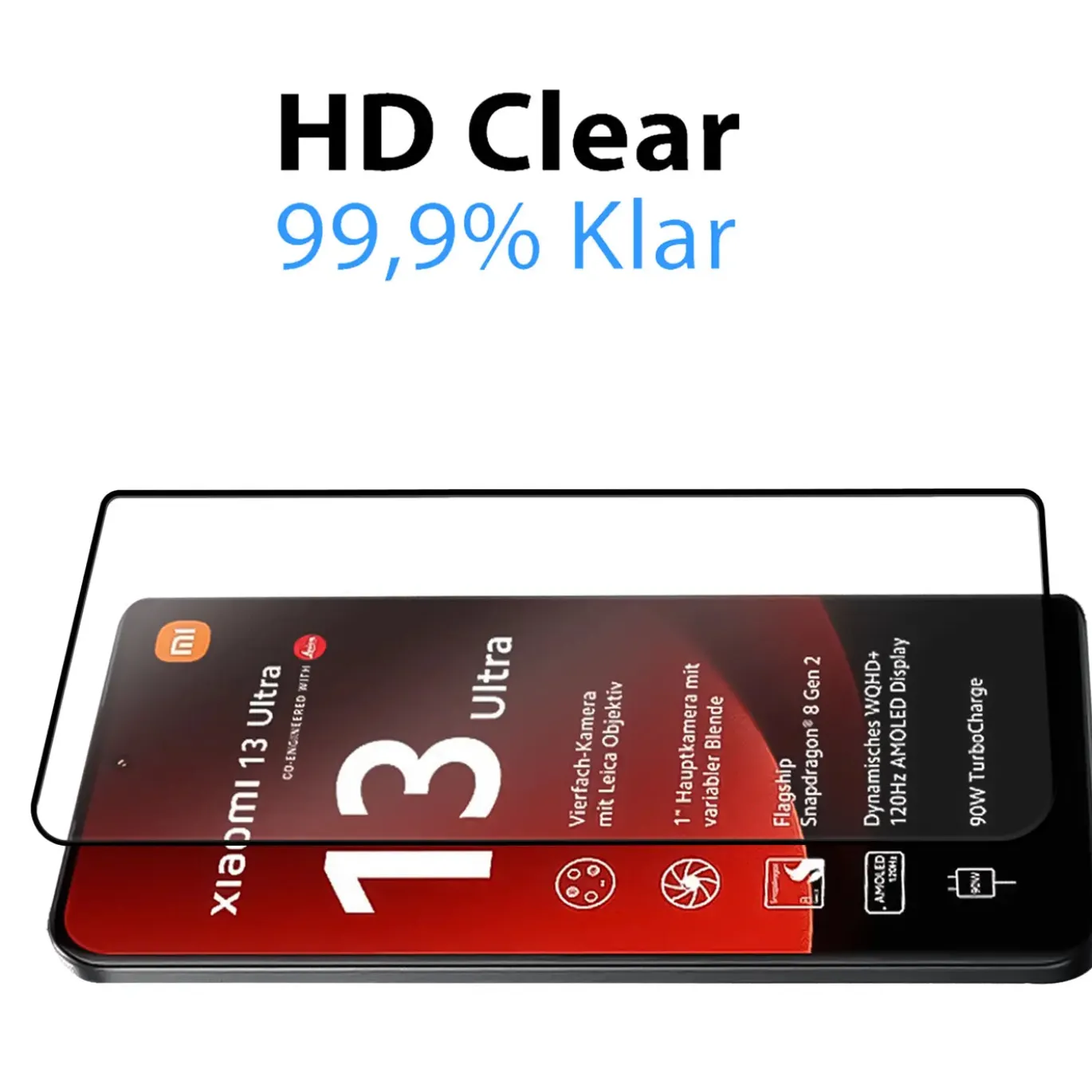 Xiaomi 13 Ultra - 9H Displayschutzfolie 2x Display & Kamera