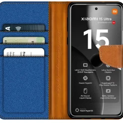 Xiaomi 15 Ultra - Jeanslook Klapphülle mit Kartenfach