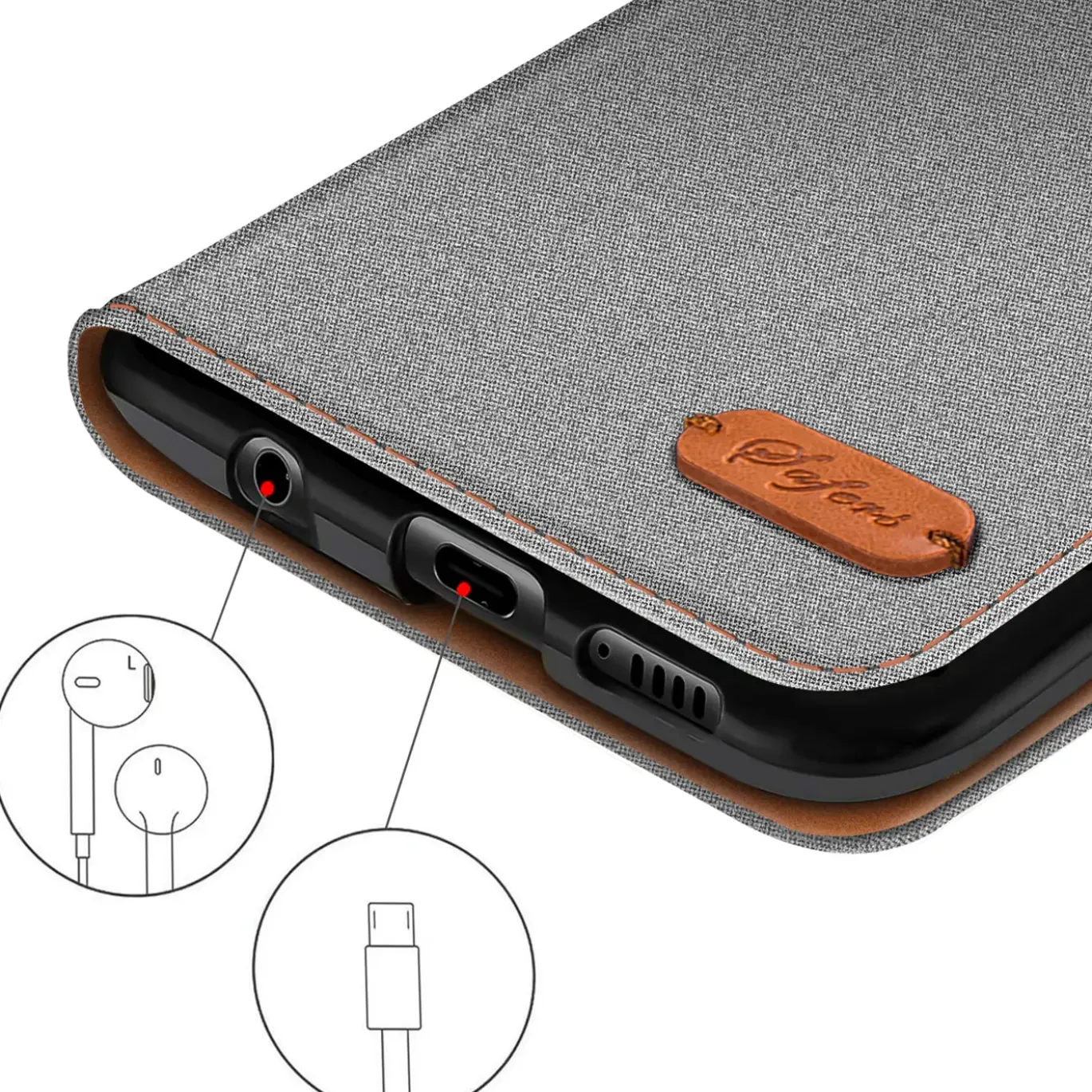 Xiaomi 14 Ultra - Jeanslook Klapphülle mit Kartenfach