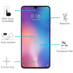 Xiaomi Mi 9 - 2x 9H Panzer Glasfolie, Displayfolie