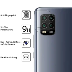 Xiaomi Mi 10 Lite - 9H Displayschutzfolie 2x Display & Kamera