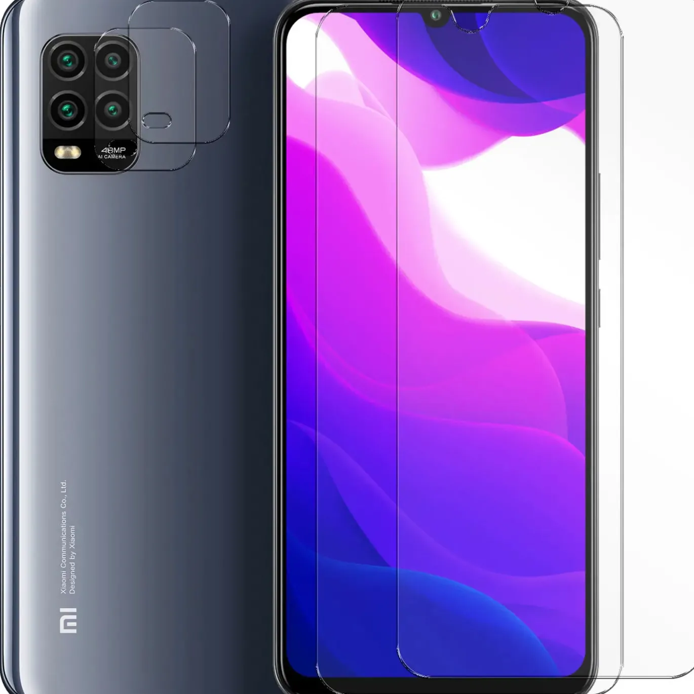 Xiaomi Mi 10 Lite - 9H Displayschutzfolie 2x Display & Kamera