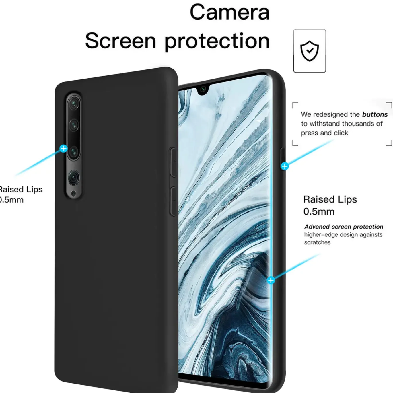 Xiaomi Mi Note 10 / Mi Note 10 Pro - Silikon Case mit Mikrofaser-Innenseite
