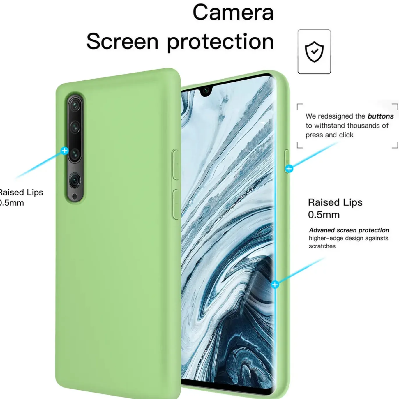 Xiaomi Mi Note 10 / Mi Note 10 Pro - Silikon Case mit Mikrofaser-Innenseite