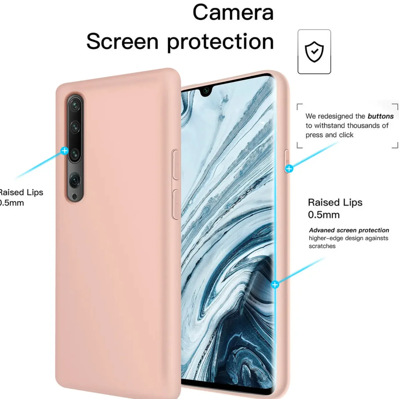Xiaomi Mi Note 10 / Mi Note 10 Pro - Silikon Case mit Mikrofaser-Innenseite