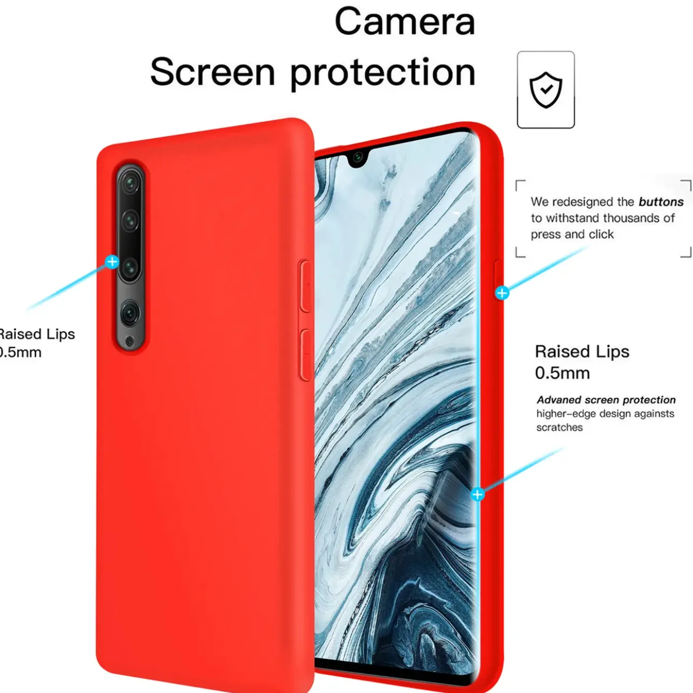 Xiaomi Mi Note 10 / Mi Note 10 Pro - Silikon Case mit Mikrofaser-Innenseite