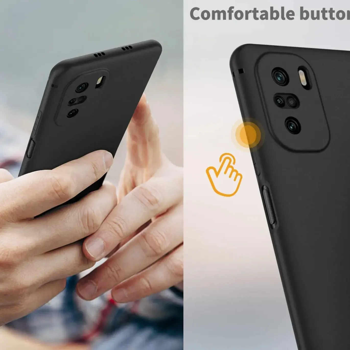 Xiaomi Poco F3 / Mi 11i - Slim Silikon Backcover Schwarz