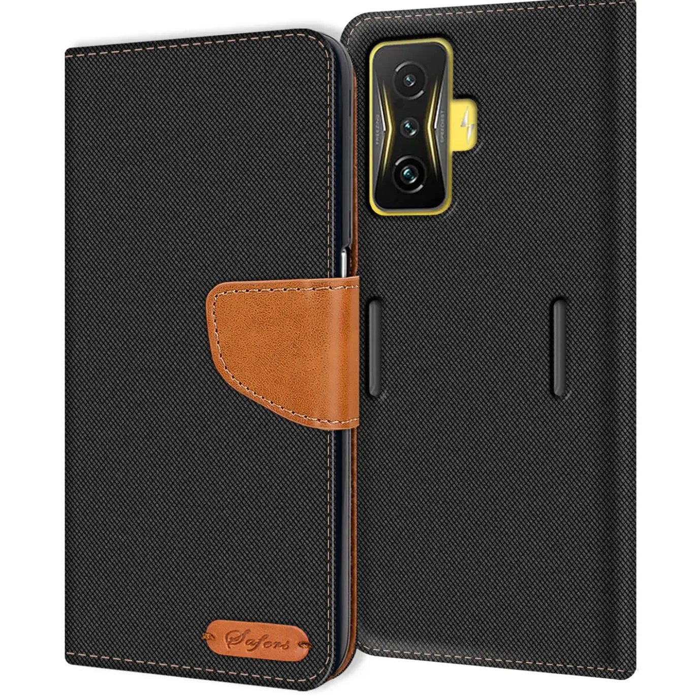 Xiaomi Poco F4 GT - Jeanslook Klapphülle mit Kartenfach