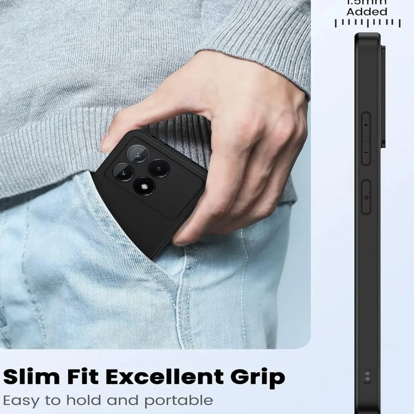 Xiaomi Poco F6 Pro - Slim Silikon Backcover Schwarz