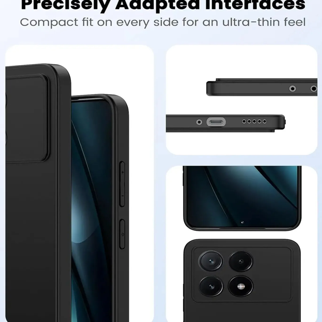 Xiaomi Poco F6 Pro - Slim Silikon Backcover Schwarz
