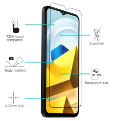 Xiaomi Poco M5 - 9H Displayschutzfolie 2x Display & Kamera