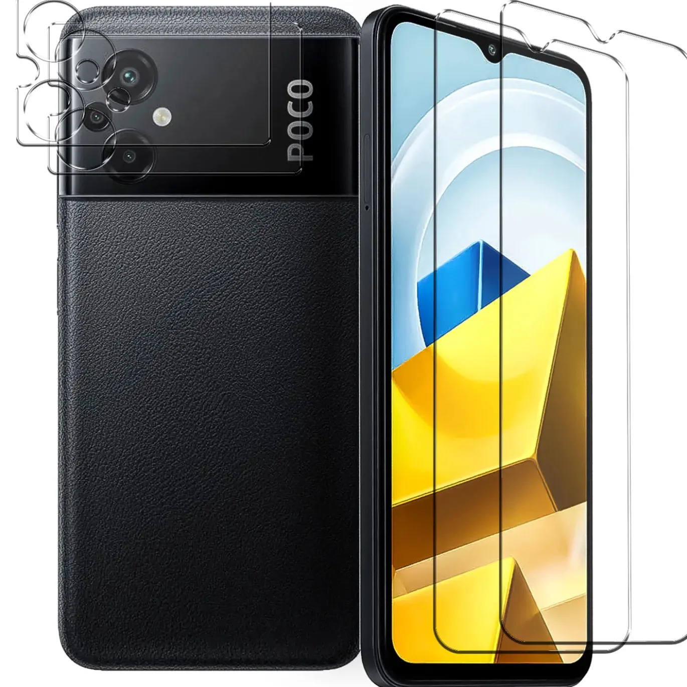 Xiaomi Poco M5 - 9H Displayschutzfolie 2x Display & Kamera