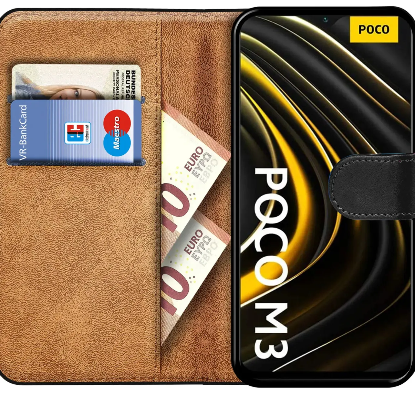 Xiaomi Poco M3 - Klapphülle mit Kartenfächern