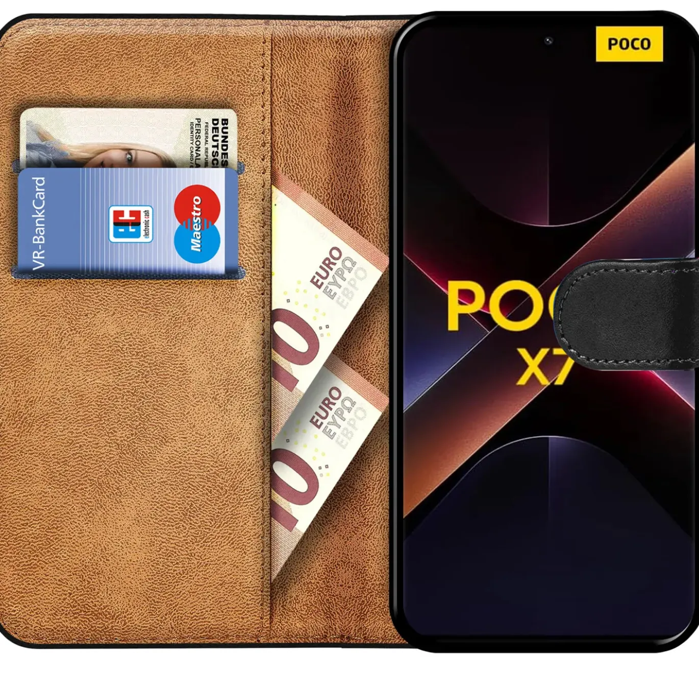 Xiaomi Poco X7 - Klapphülle mit Kartenfächern