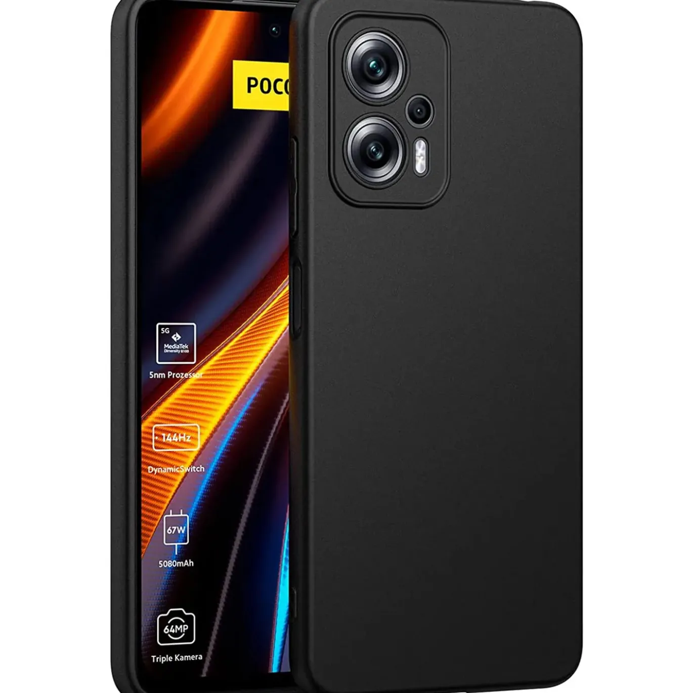 Xiaomi Poco X4 GT - Slim Silikon Backcover Schwarz