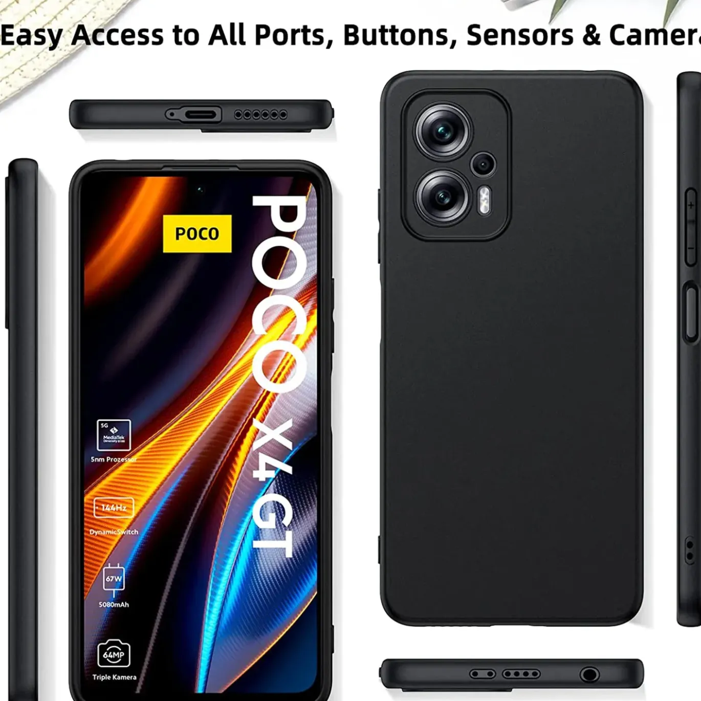 Xiaomi Poco X4 GT - Slim Silikon Backcover Schwarz