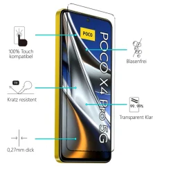 Xiaomi Poco X4 Pro 5G - 9H Displayschutzfolie 2x Display & Kamera