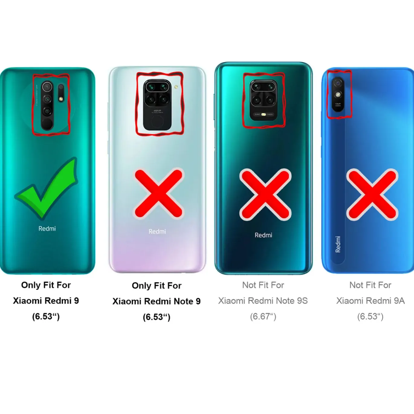 Xiaomi Redmi 9 - 9H Displayschutzfolie 2x Display & Kamera