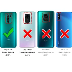 Xiaomi Redmi 9 - Jeanslook Klapphülle mit Kartenfach