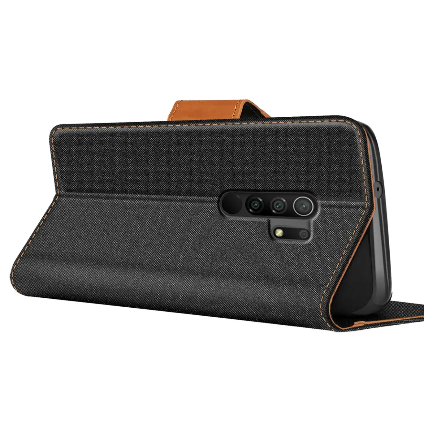 Xiaomi Redmi 9 - Jeanslook Klapphülle mit Kartenfach