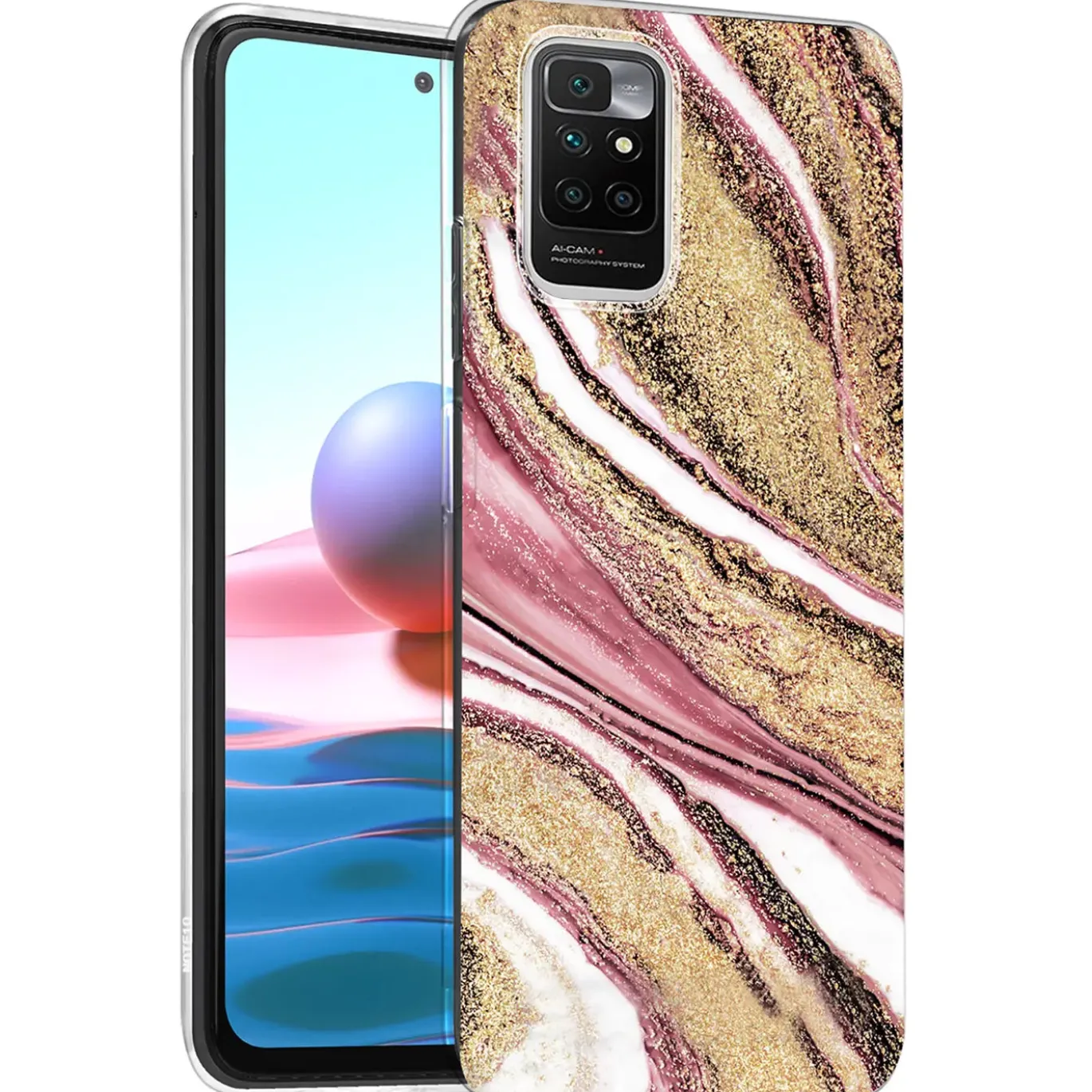 Xiaomi Redmi 10 - Marmor & Sand Design Hülle