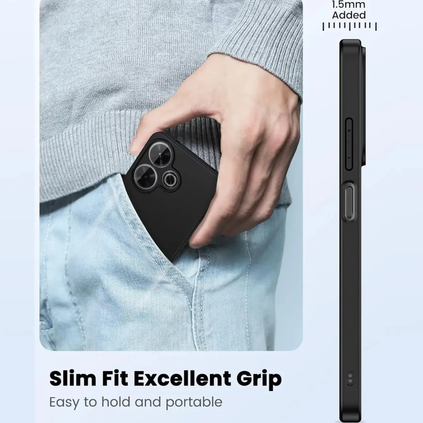 Xiaomi Redmi 13 - Slim Silikon Backcover Schwarz