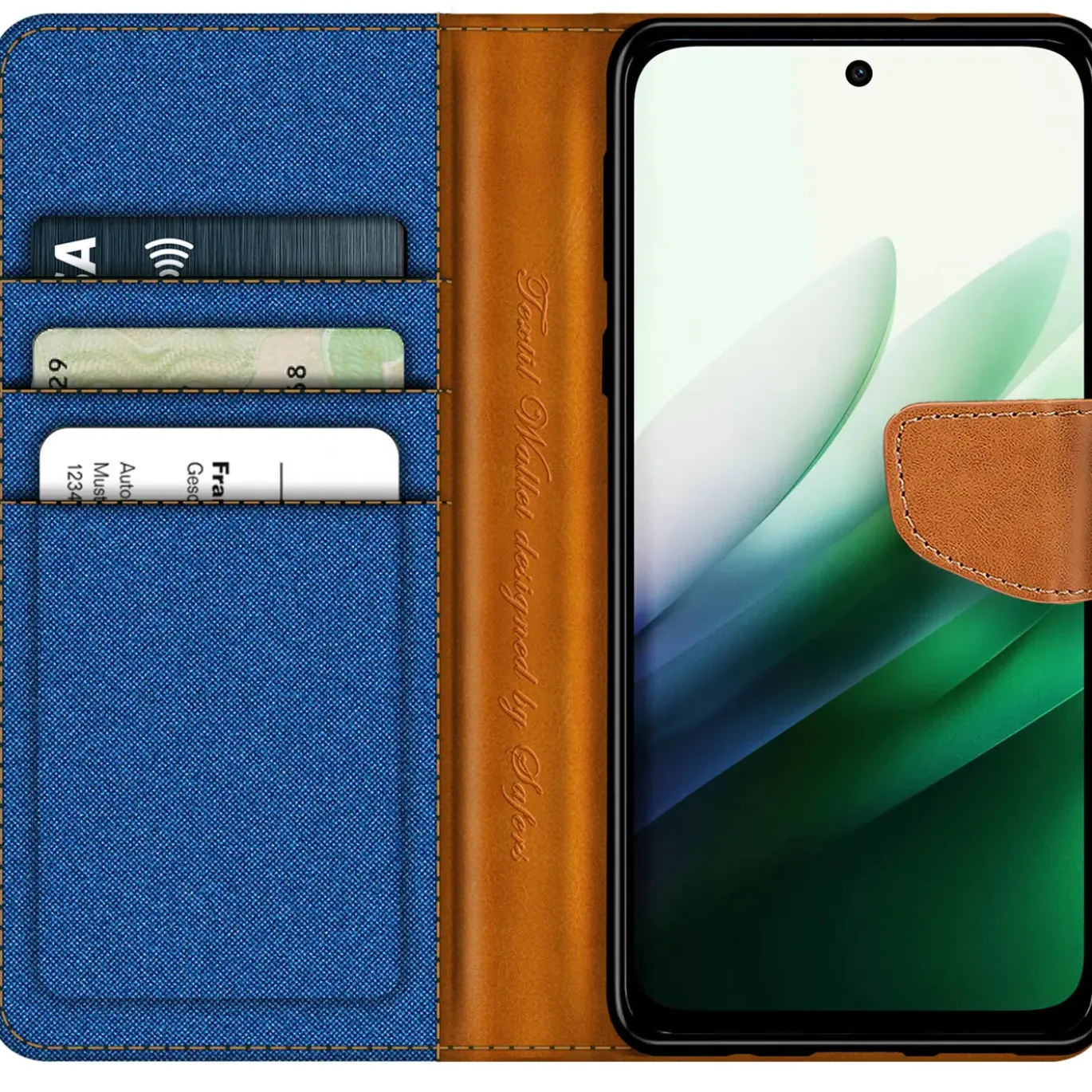 Xiaomi Redmi 15 4G/5G - Jeanslook Klapphülle mit Kartenfach