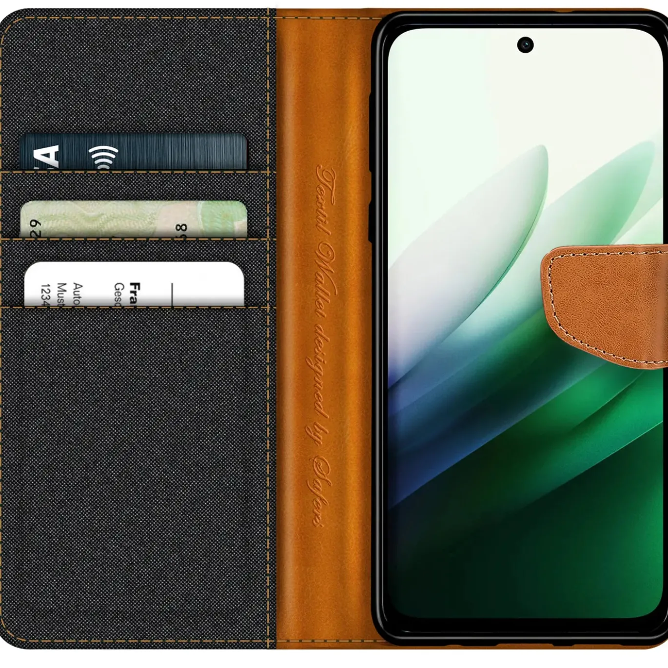 Xiaomi Redmi 15 4G/5G - Jeanslook Klapphülle mit Kartenfach