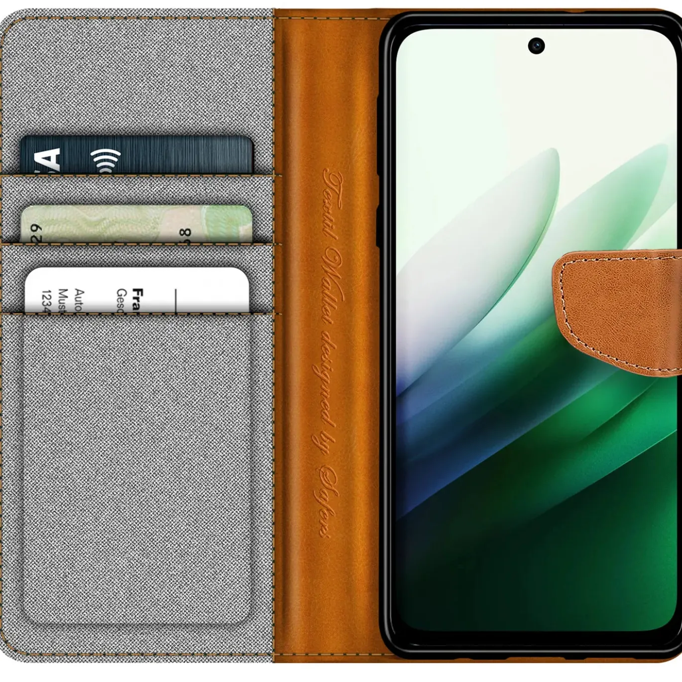 Xiaomi Redmi 15 4G/5G - Jeanslook Klapphülle mit Kartenfach