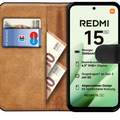 Xiaomi Redmi 15 4G/5G - Klapphülle mit Kartenfächern