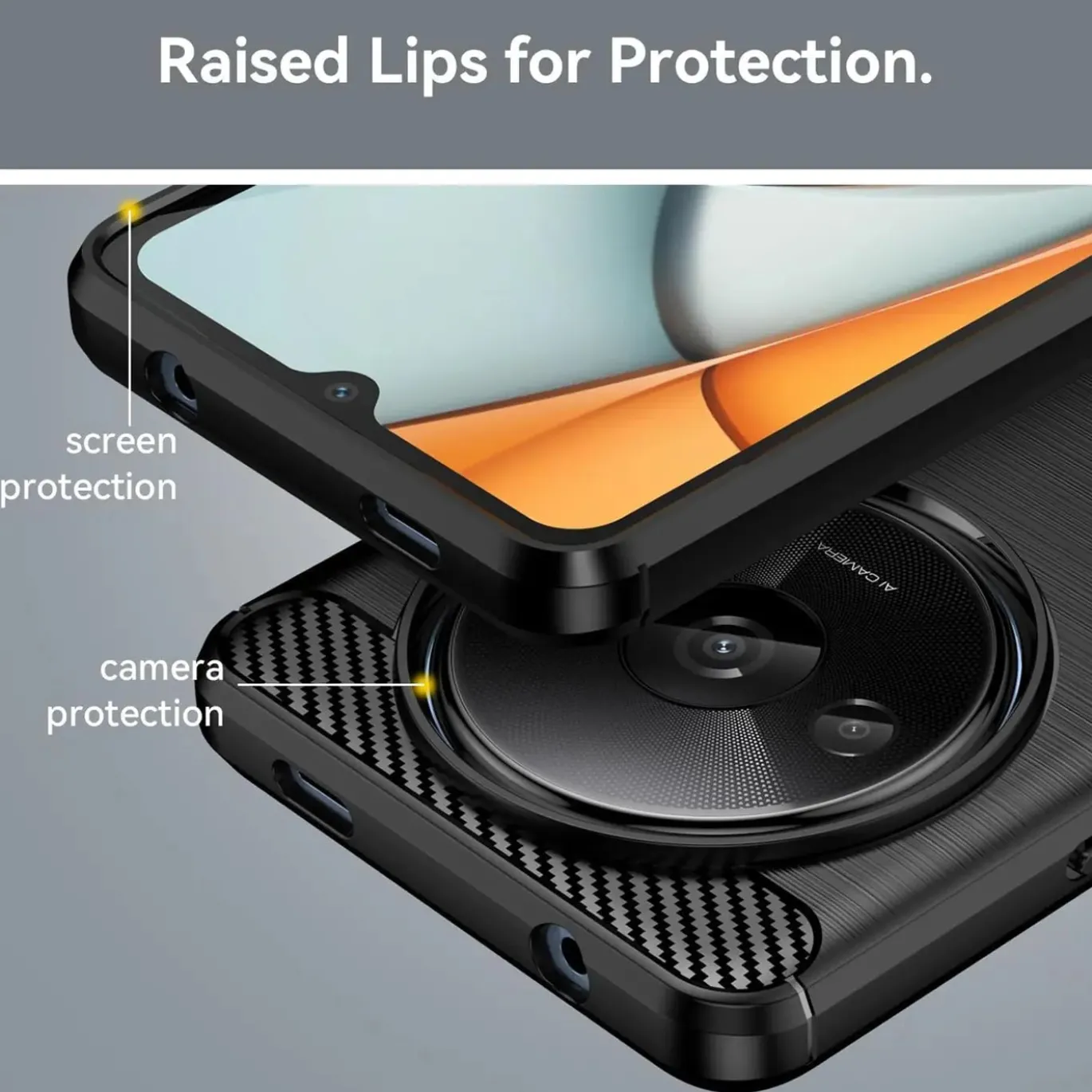 Xiaomi Redmi A3 - Carbon Case Hülle, stoßfest