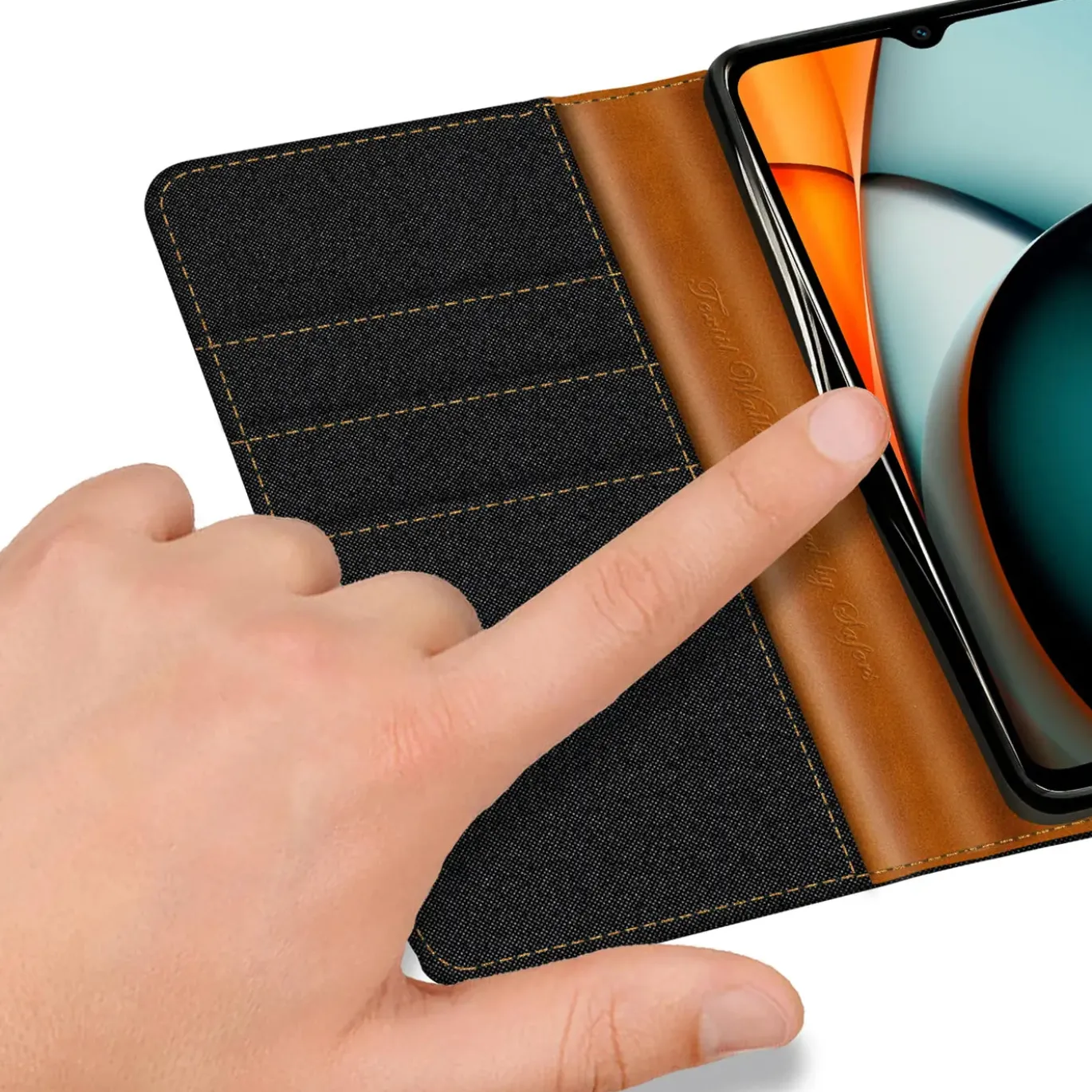 Xiaomi Redmi A3 - Jeanslook Klapphülle mit Kartenfach