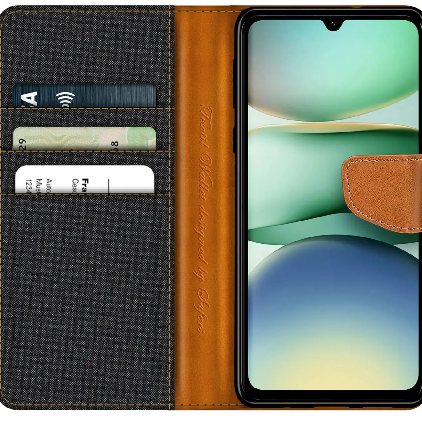 Xiaomi Redmi A5 - Jeanslook Klapphülle mit Kartenfach