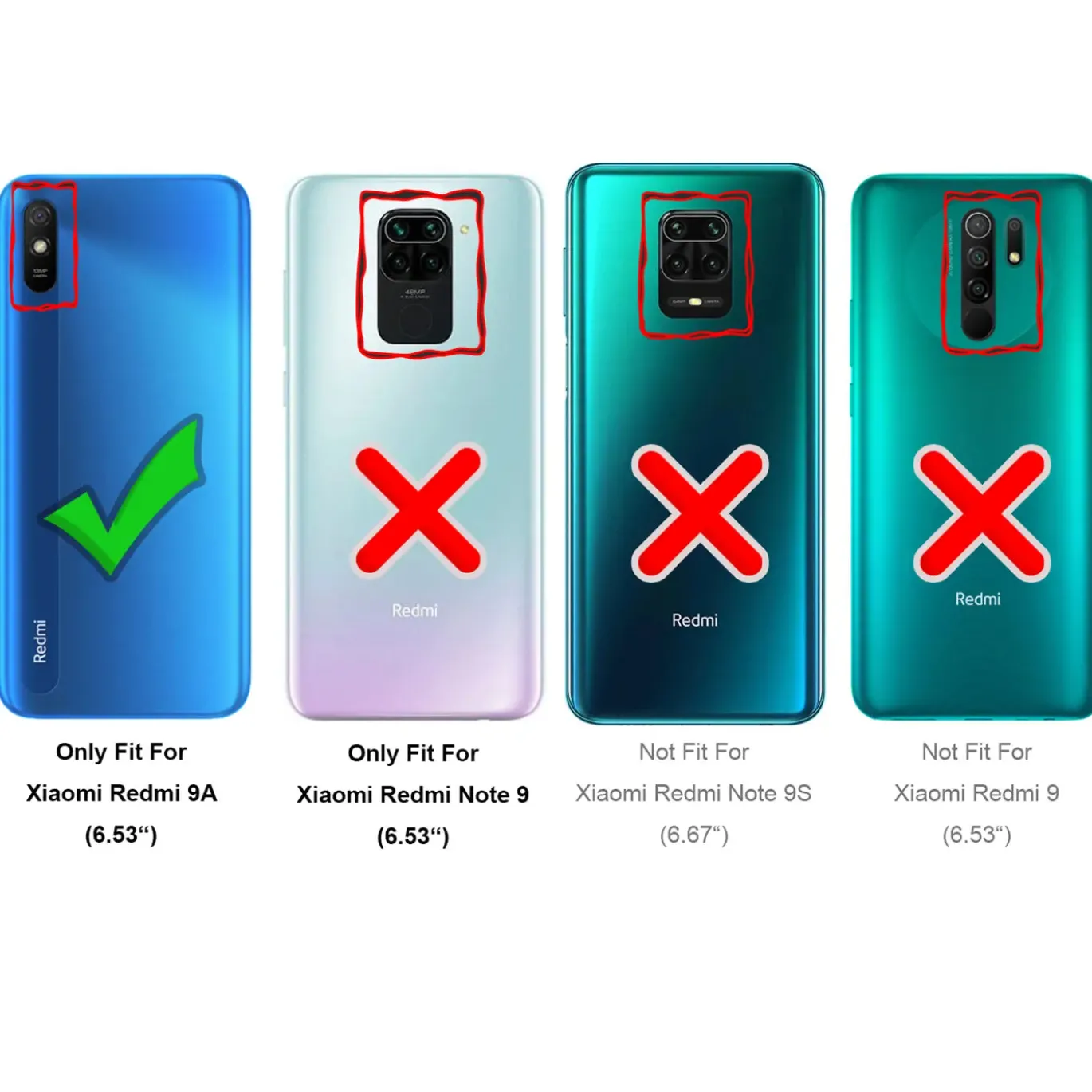 Xiaomi Redmi 9A - Jeanslook Klapphülle mit Kartenfach