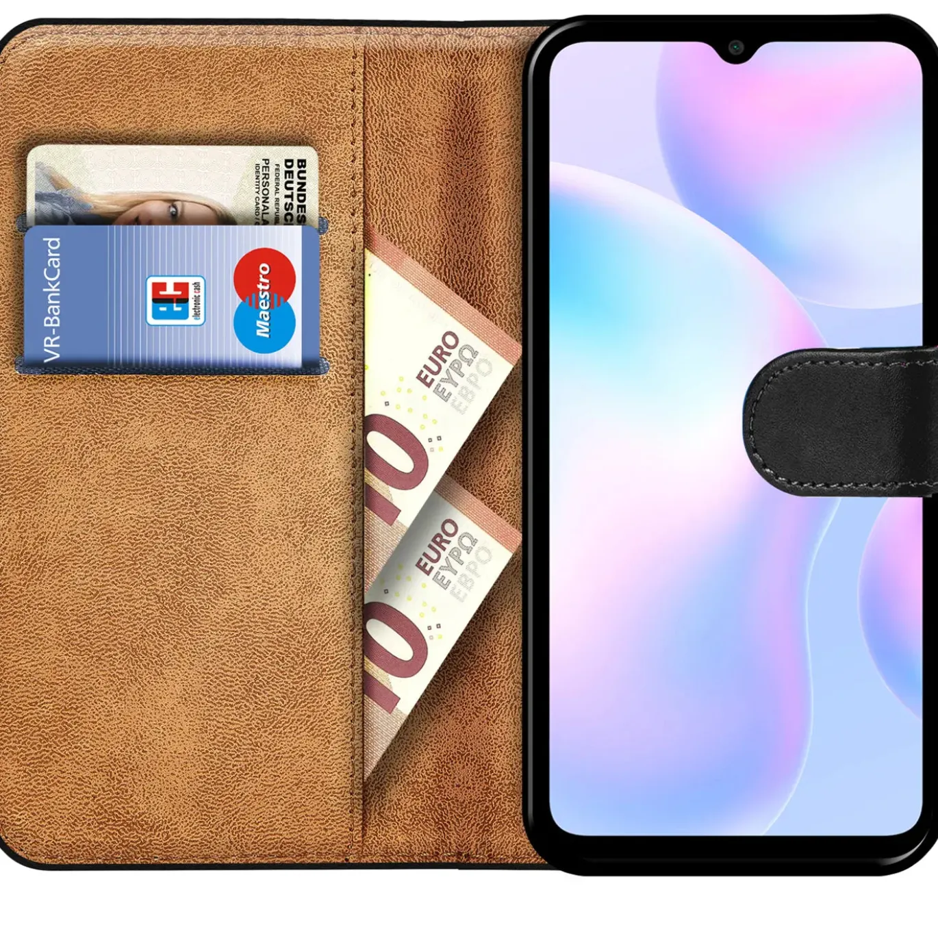 Xiaomi Redmi 9A - Klapphülle mit Kartenfächern