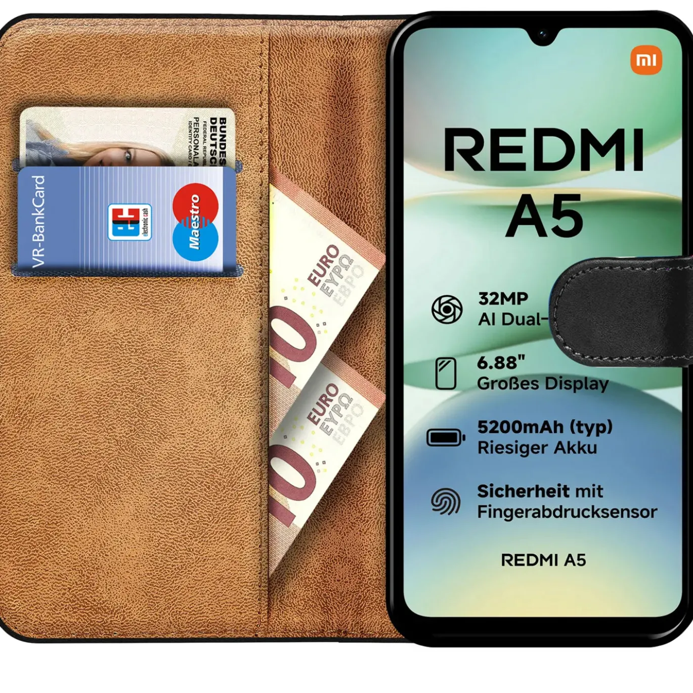 Xiaomi Redmi A5 - Klapphülle mit Kartenfächern