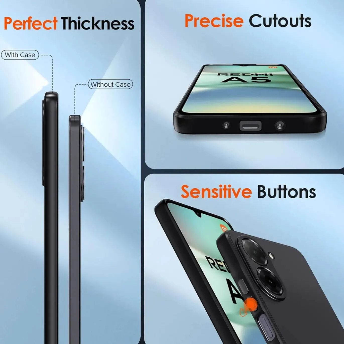 Xiaomi Redmi A5 - Slim Silikon Backcover Schwarz