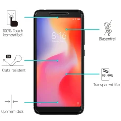 Xiaomi Redmi 6A - 2x 9H Panzer Glasfolie, Displayfolie