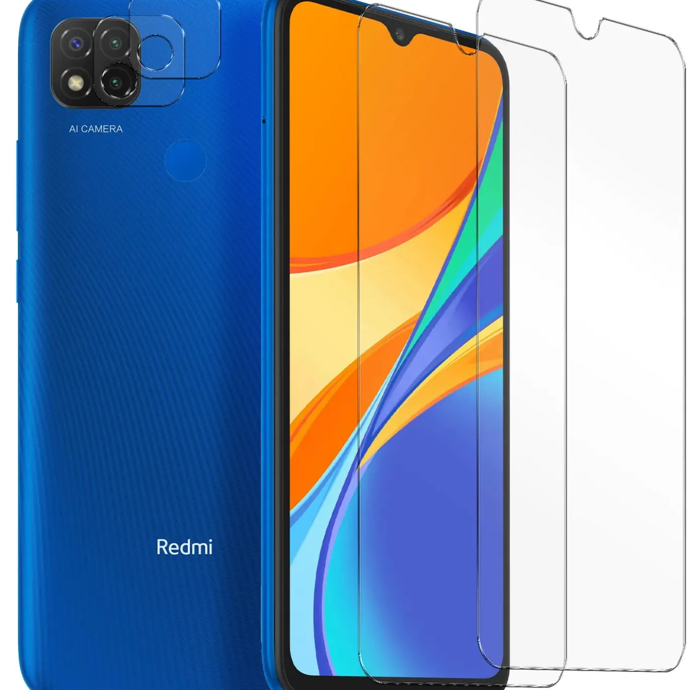 Xiaomi Redmi 9C - 9H Displayschutzfolie 2x Display & Kamera