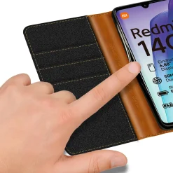 Xiaomi Redmi 14C - Jeanslook Klapphülle mit Kartenfach