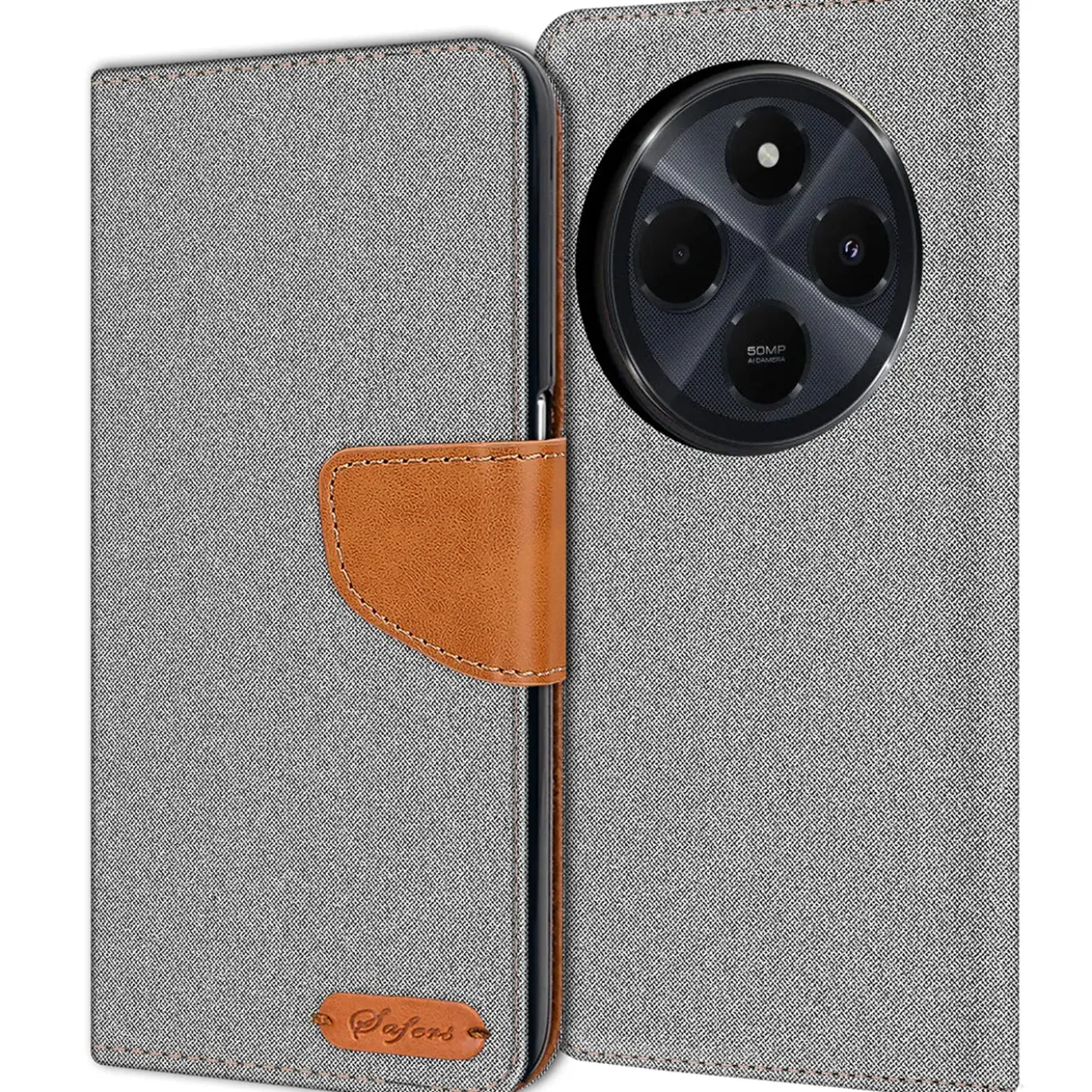 Xiaomi Redmi 14C - Jeanslook Klapphülle mit Kartenfach