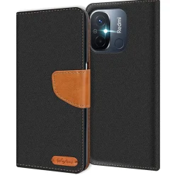 Xiaomi Redmi 12C - Jeanslook Klapphülle mit Kartenfach
